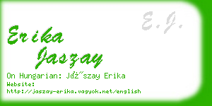 erika jaszay business card